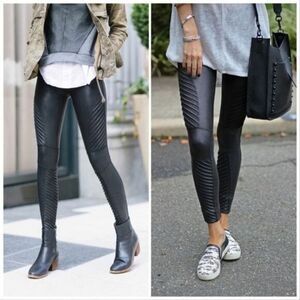 Spanx Faux Leather Moto Leggings size small